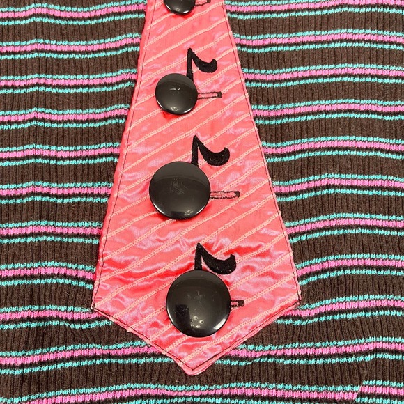 Y2K Musical Notes Striped Top - Picture 4 of 6